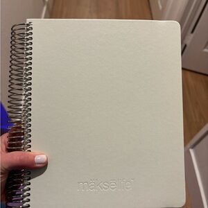 Makse Life mäksēlife Spiral Notebook Planner in Light Green/Cream